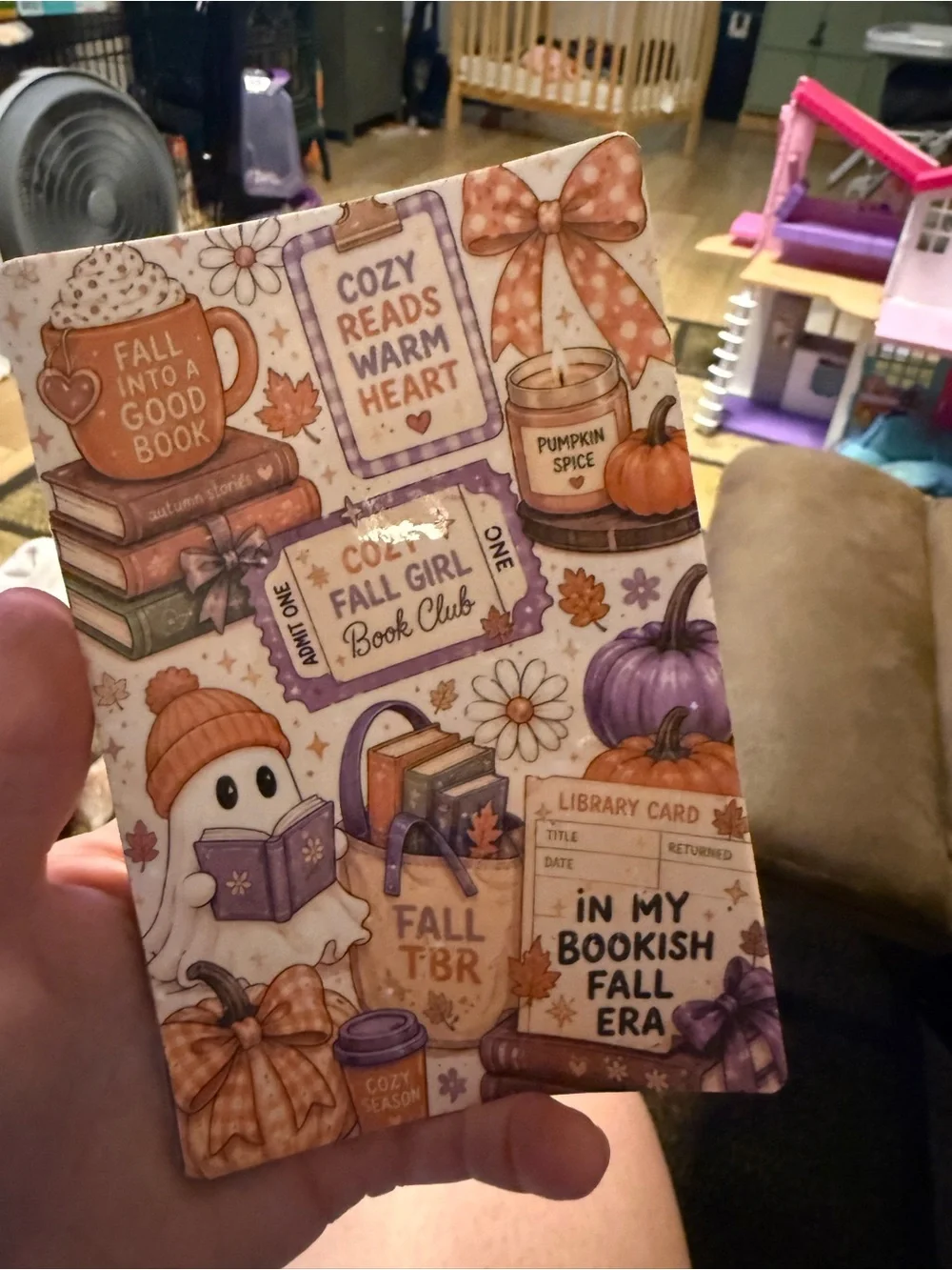 Fall Bookish Kindle insert 4x6 (basic kindle) - Cozy Autumn Designs